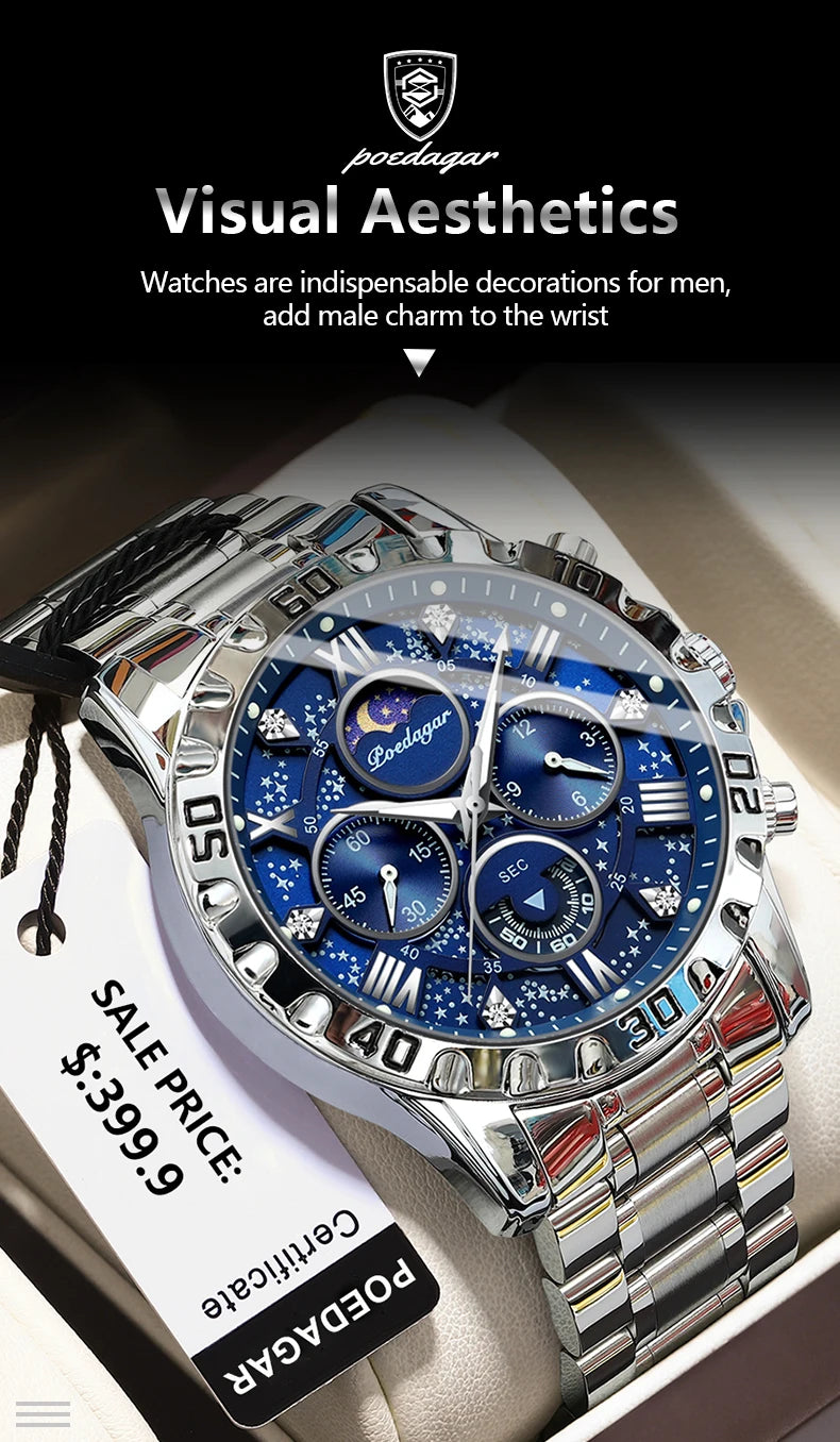 POEDAGAR Top Luxury Man Wristwatch