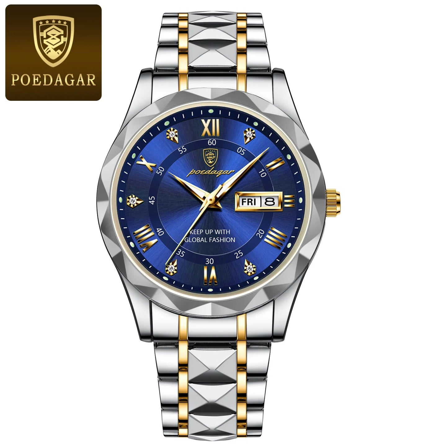 POEDAGAR Luxury Business Man Wristwatch Waterproof