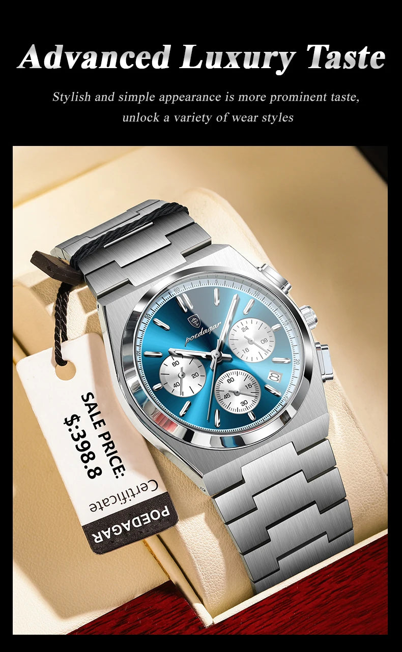 POEDAGAR Luxury Quartz Watch Sport