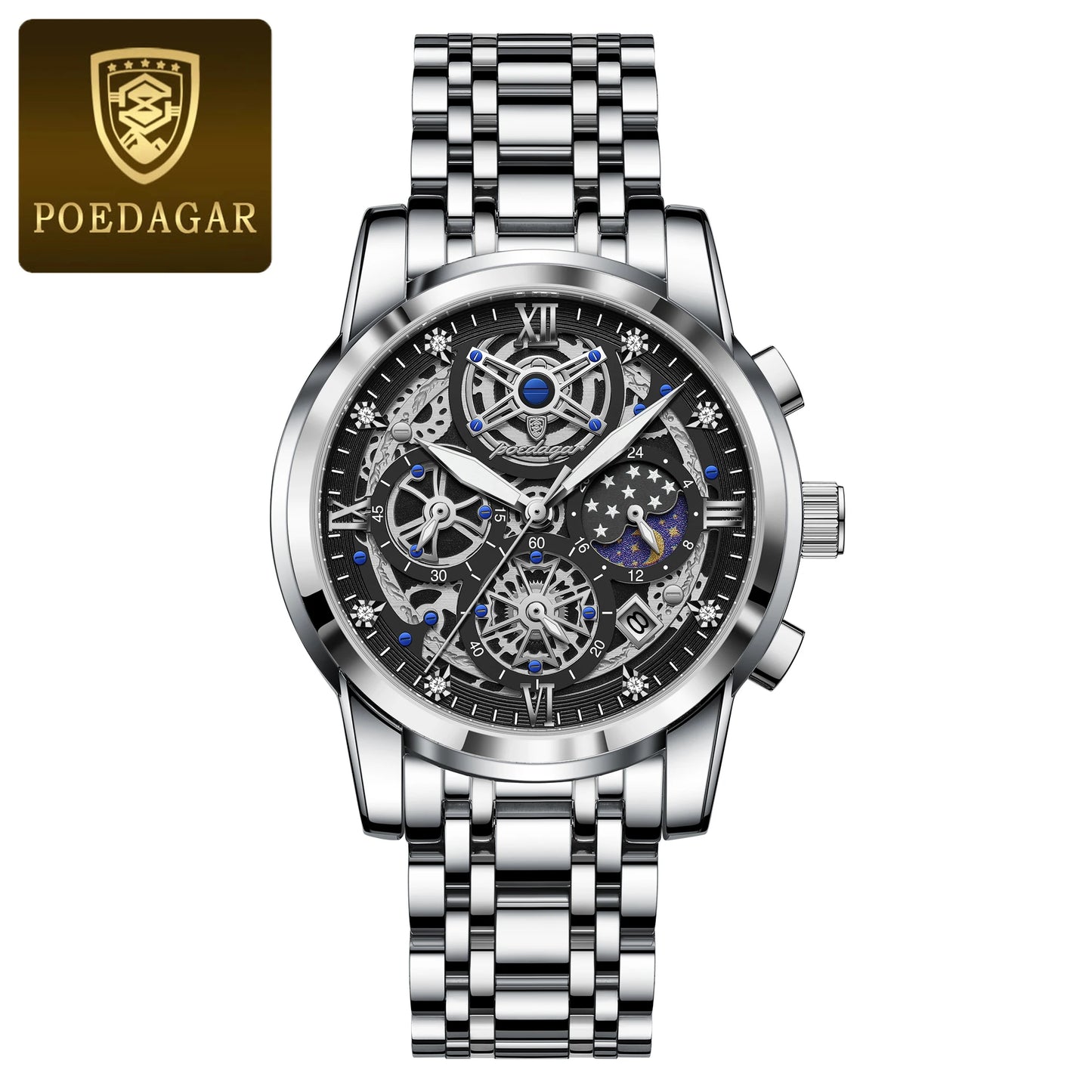 POEDAGAR Luxury High Quality Watch Waterproof