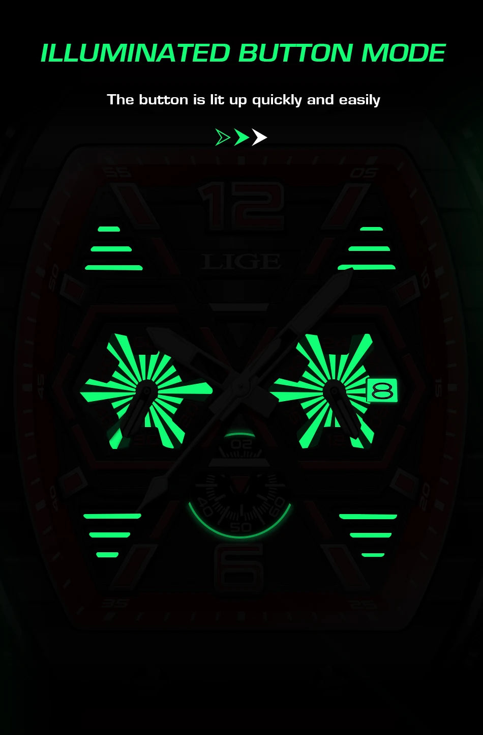 Relogio Masculino LIGE Men Watch Luxury