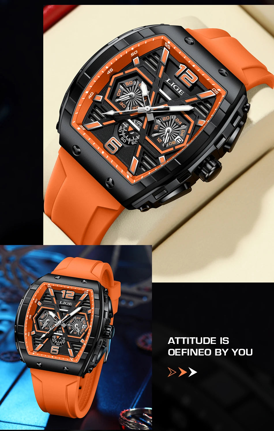 Relogio Masculino LIGE Men Watch Luxury