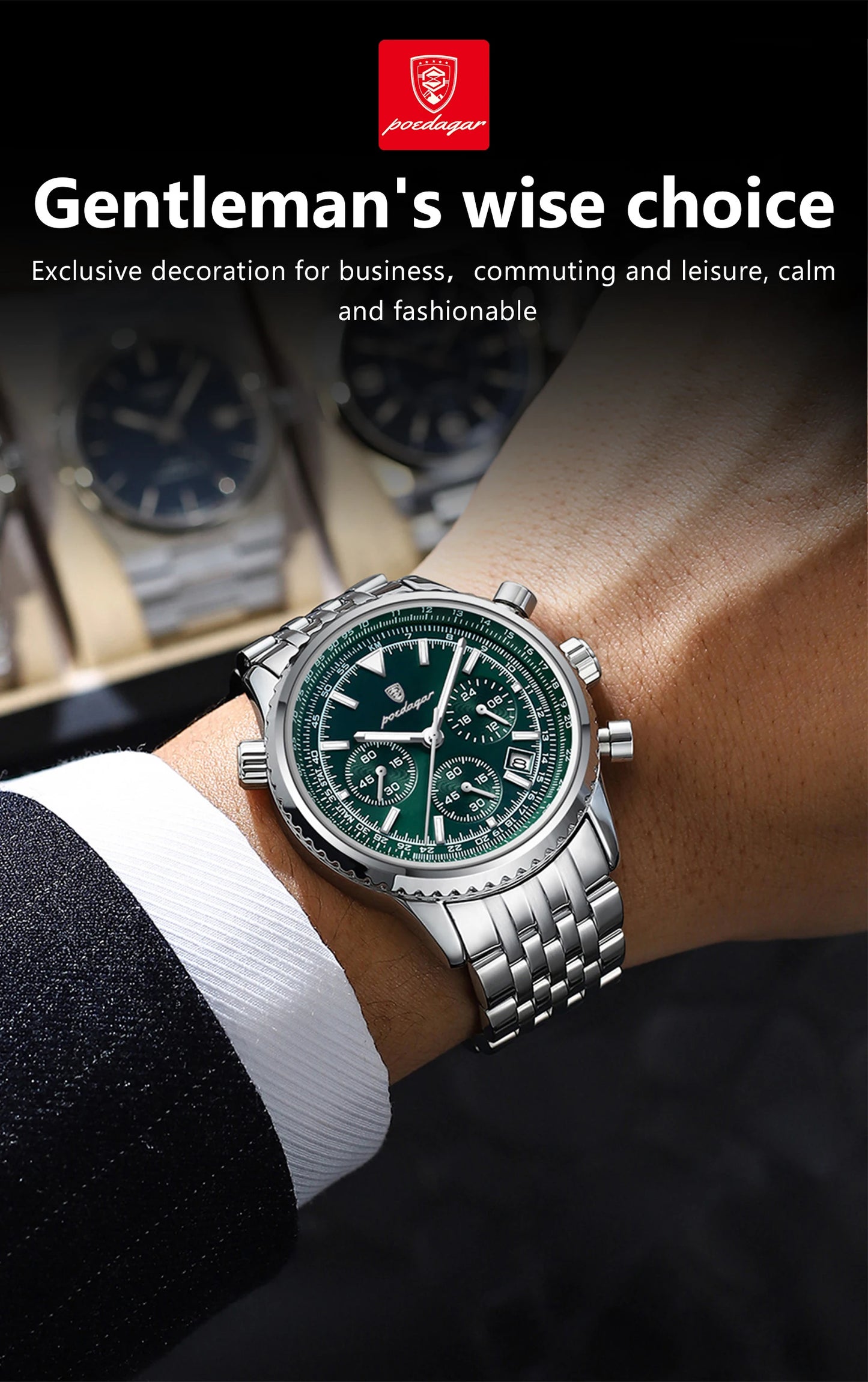 POEDAGAR Luxury Military Watch Waterproof