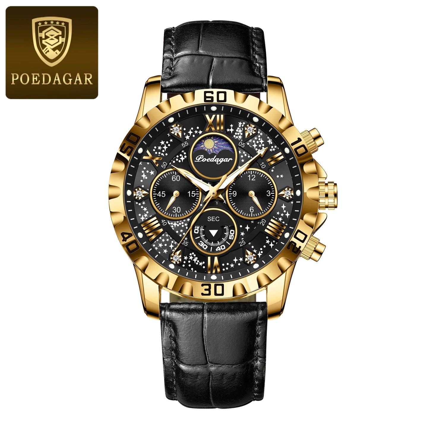 POEDAGAR Luxury Waterproof Watch