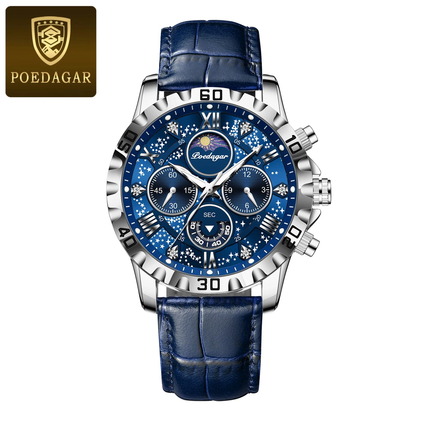 POEDAGAR Luxury Waterproof Watch