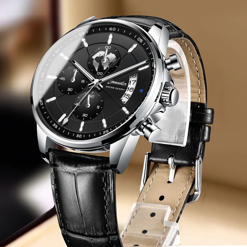 Men's Watch Leather Strap Quartz