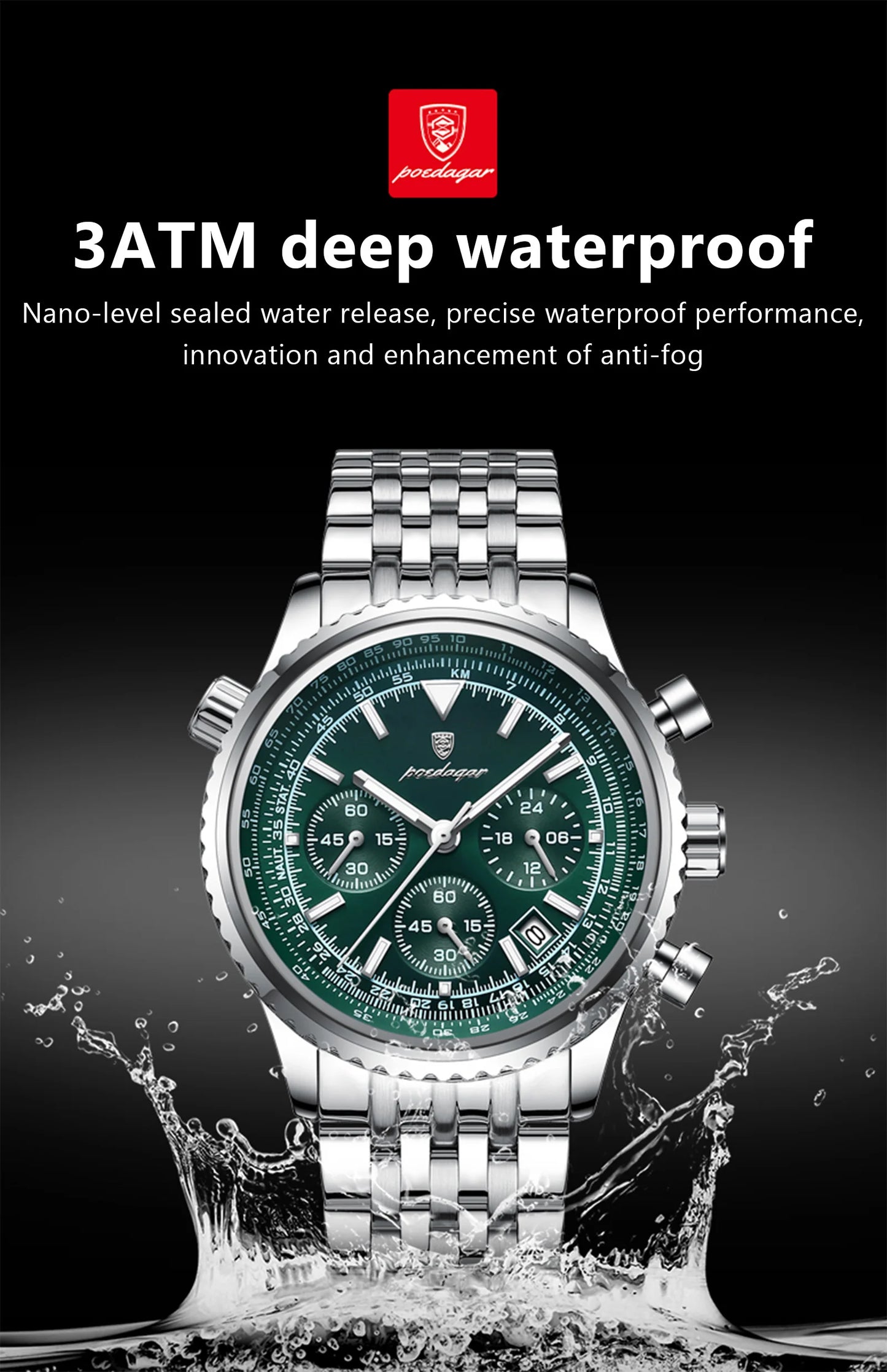 POEDAGAR Luxury Military Watch Waterproof