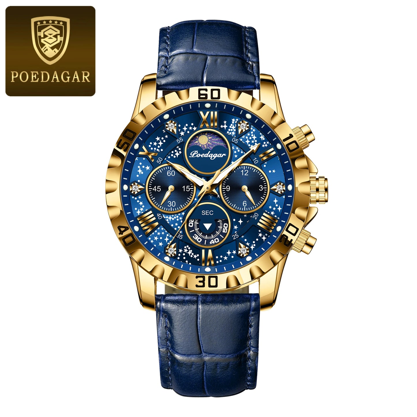 POEDAGAR Luxury Waterproof Watch
