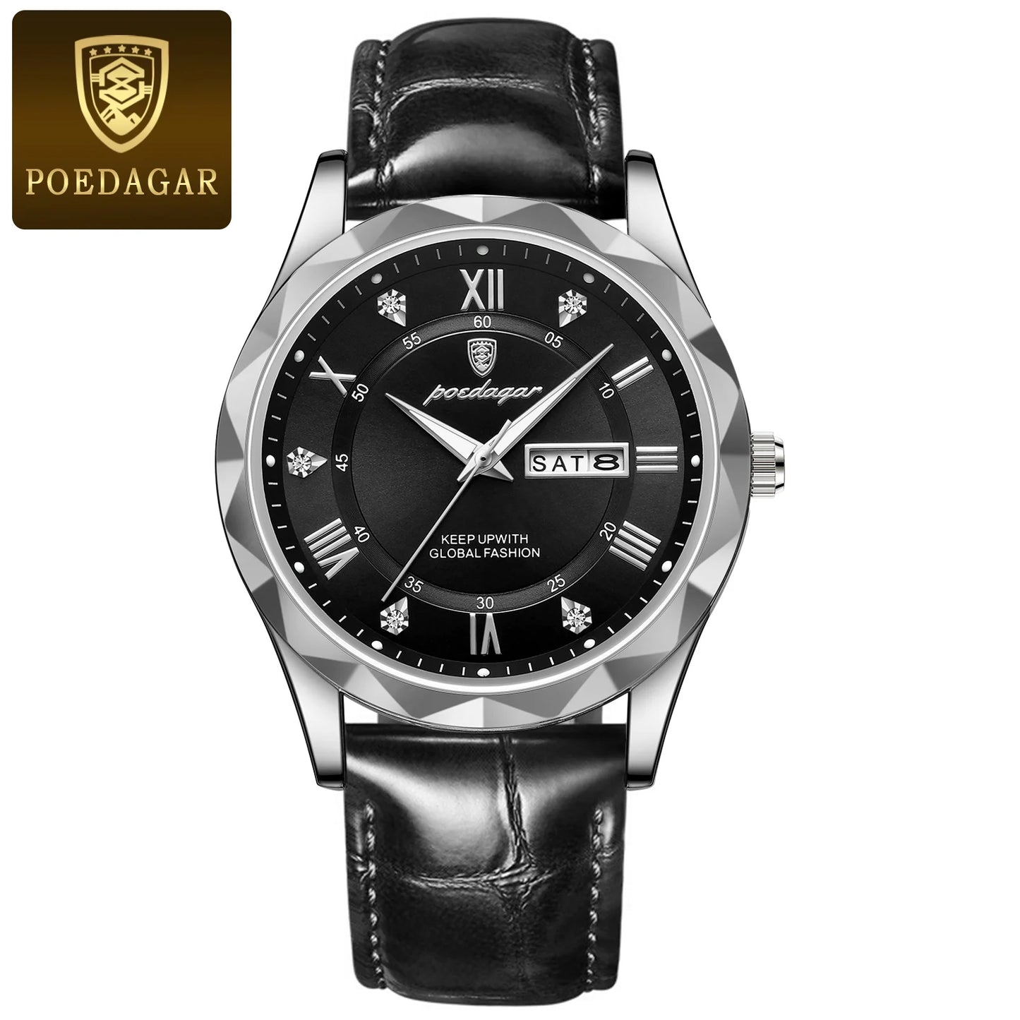 POEDAGAR Luxury Business Man Wristwatch Waterproof