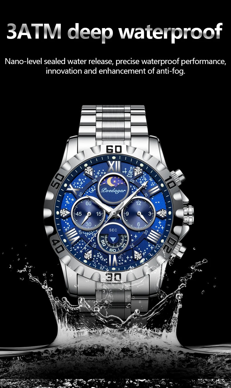POEDAGAR Top Luxury Man Wristwatch