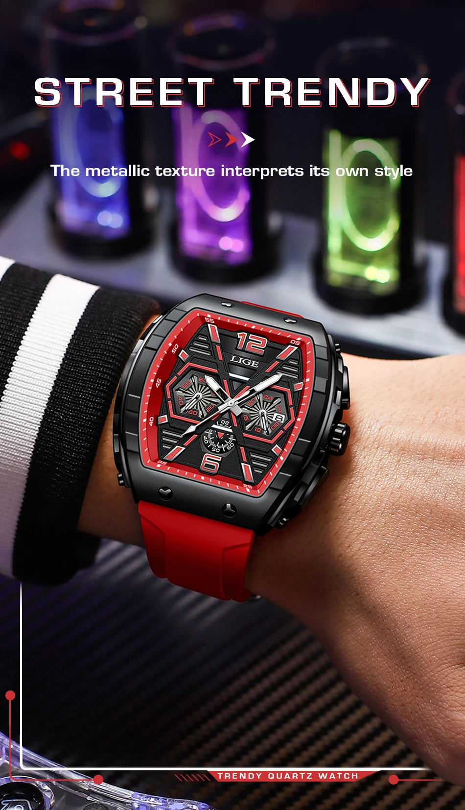 Relogio Masculino LIGE Men Watch Luxury