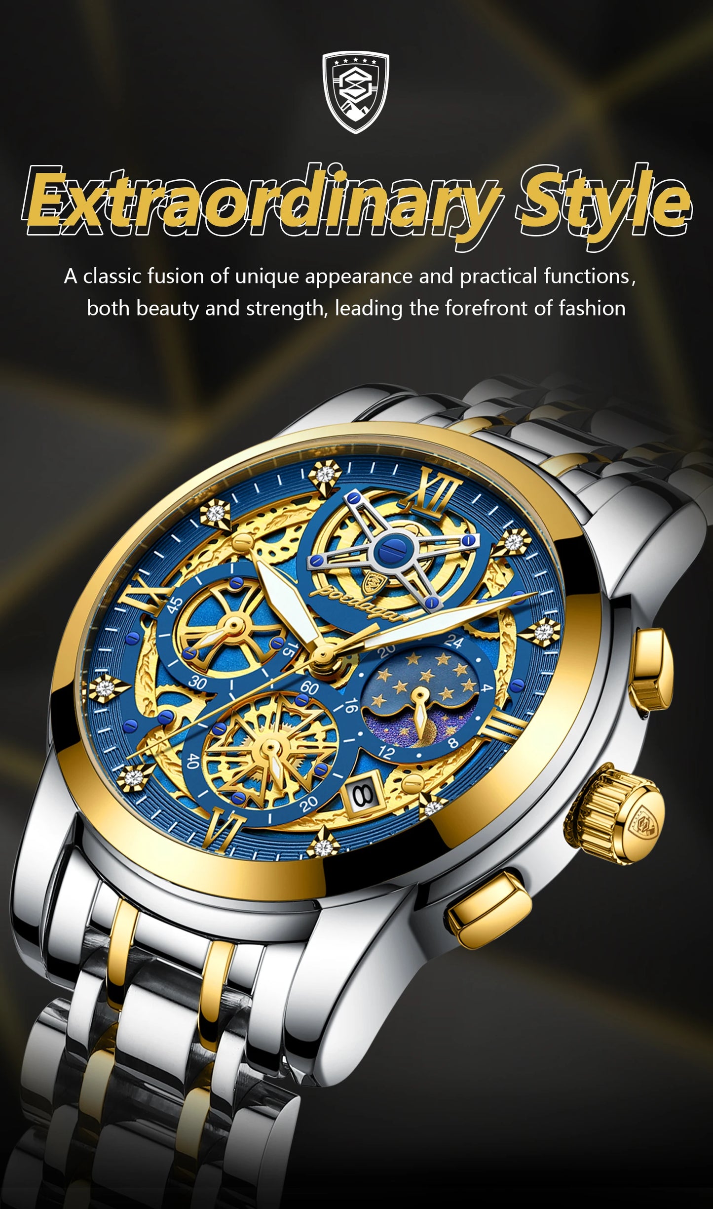 POEDAGAR Luxury High Quality Watch Waterproof