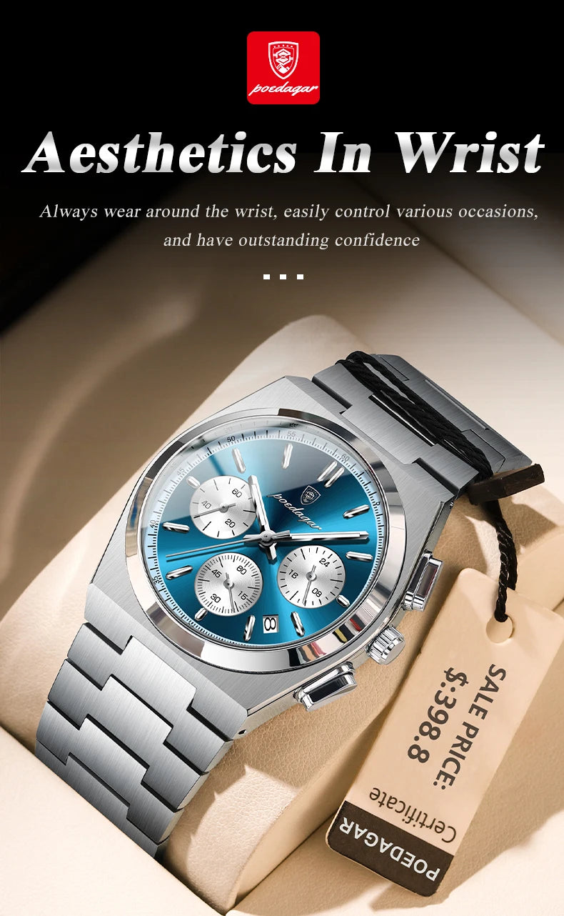 POEDAGAR Luxury Quartz Watch Sport