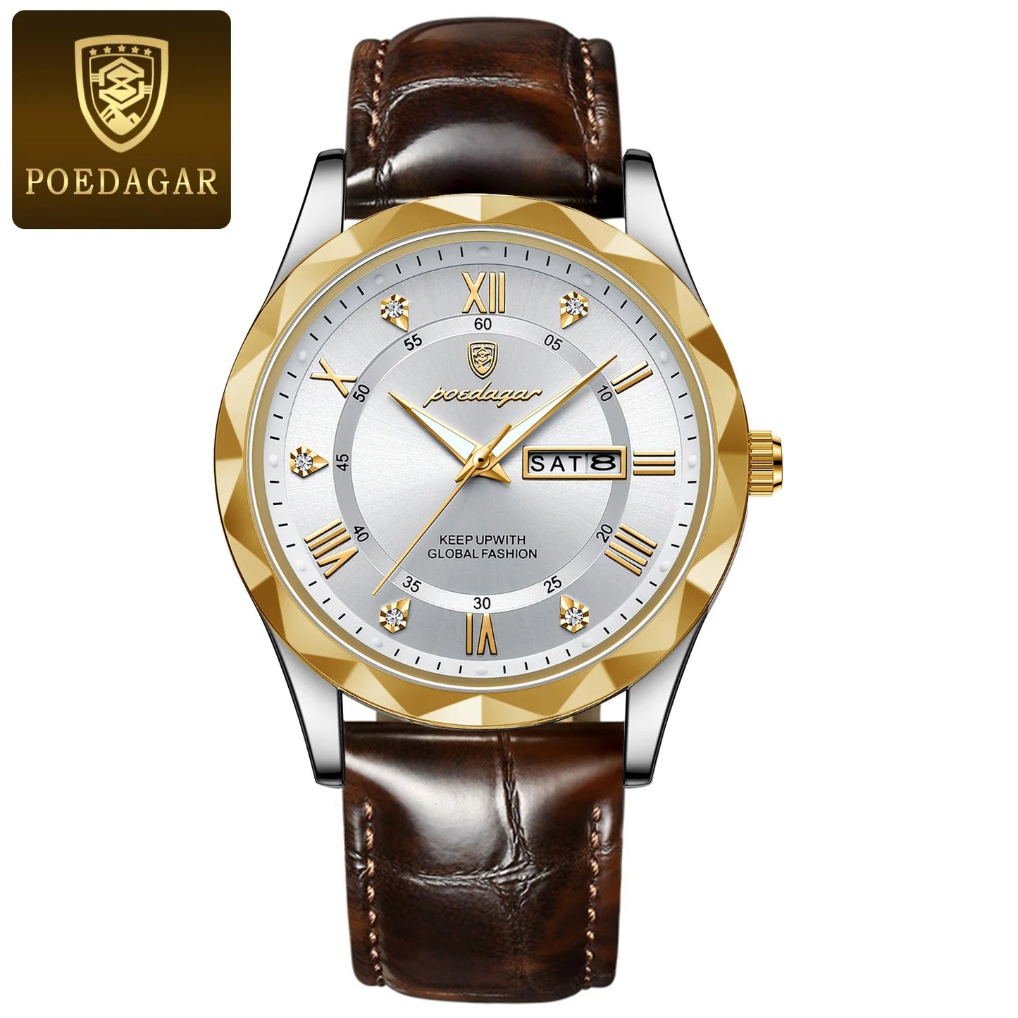 POEDAGAR Luxury Business Man Wristwatch Waterproof