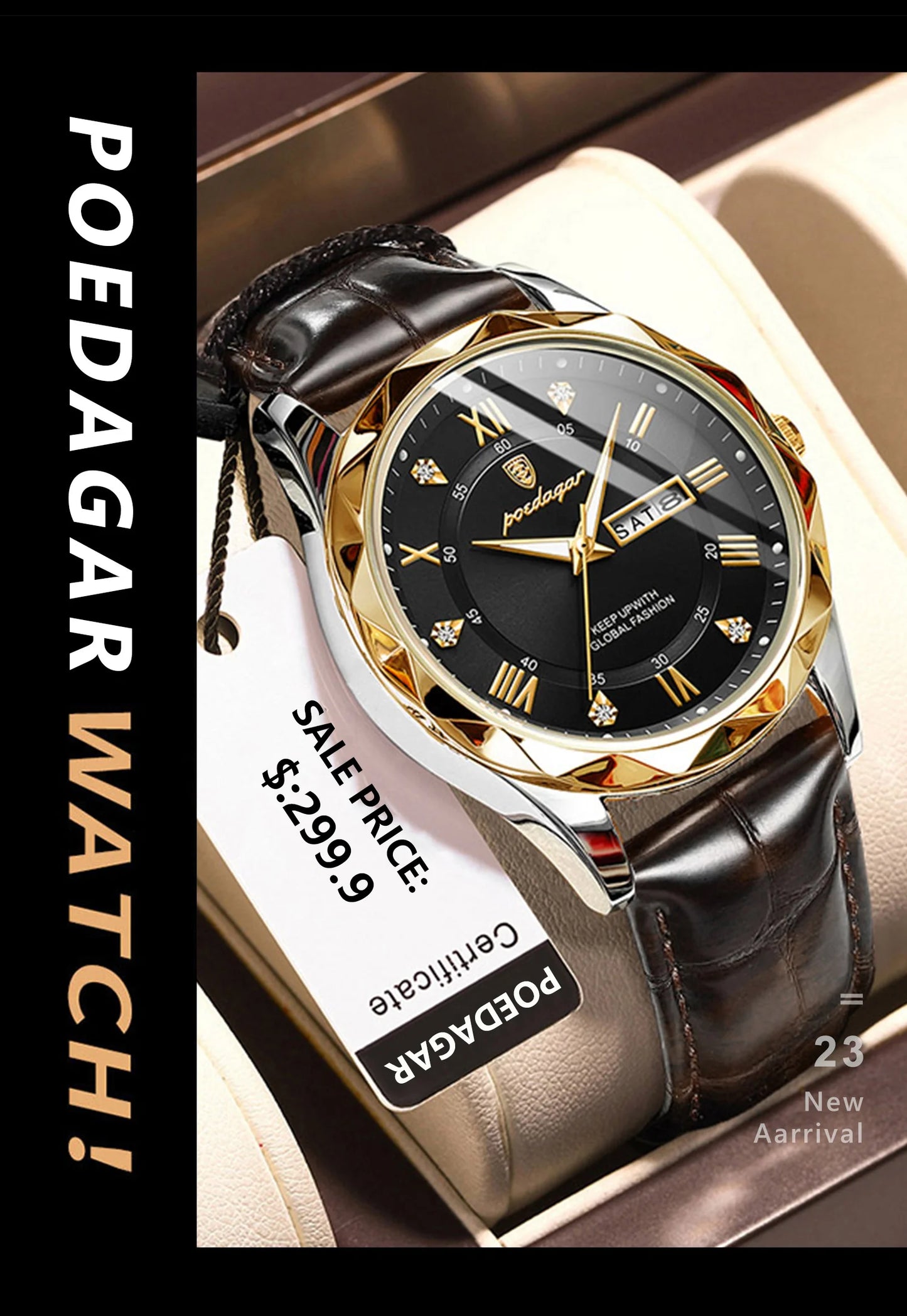 POEDAGAR Luxury Business Man Wristwatch Waterproof