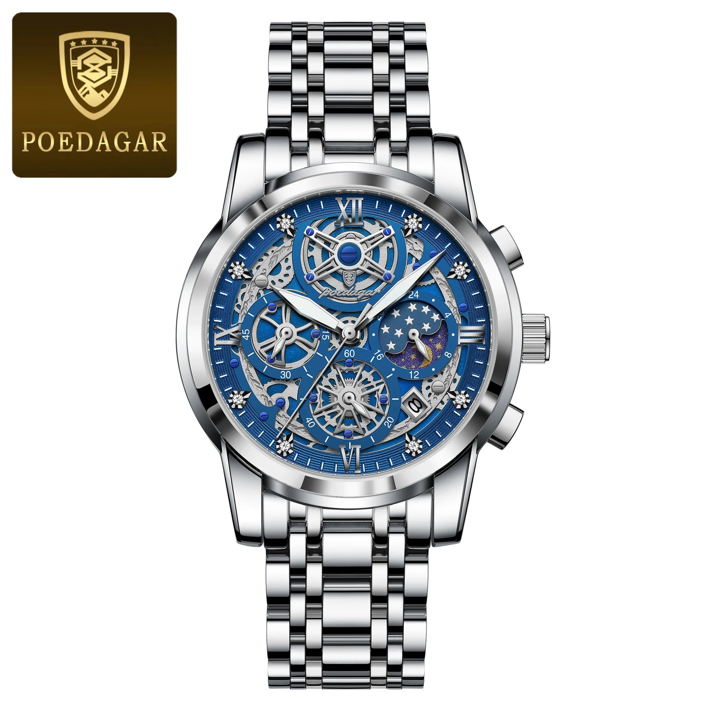POEDAGAR Luxury High Quality Watch Waterproof
