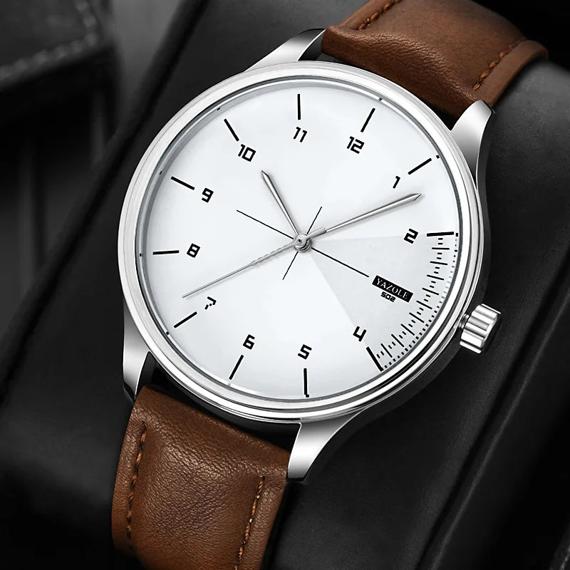 Top Brand NEW Mens Watch Leather