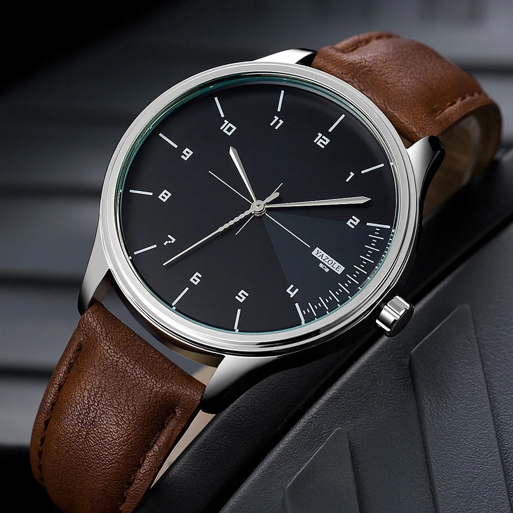 Top Brand NEW Mens Watch Leather