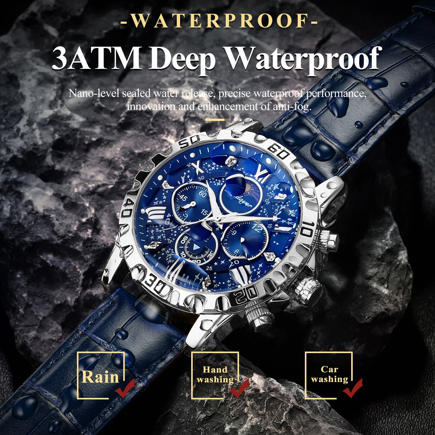 POEDAGAR Luxury Waterproof Watch