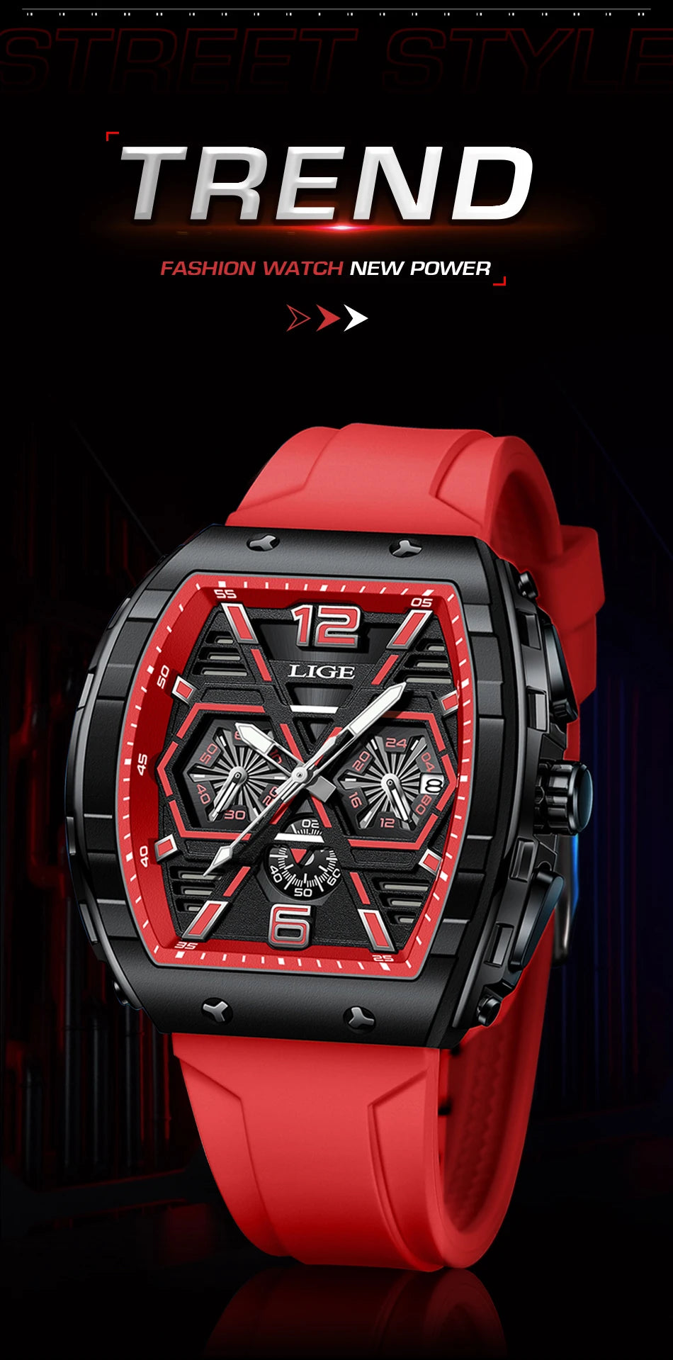 Relogio Masculino LIGE Men Watch Luxury