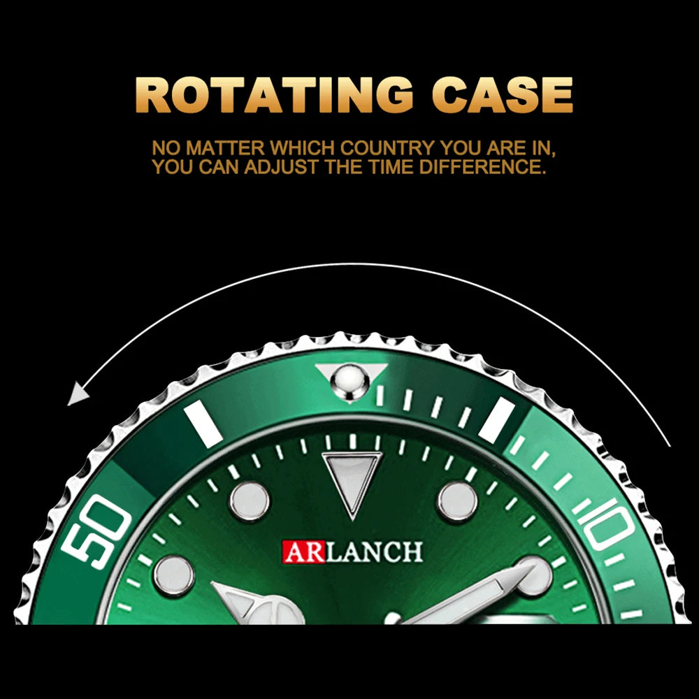 ARLANCH Quartz Steel Watch Luminous