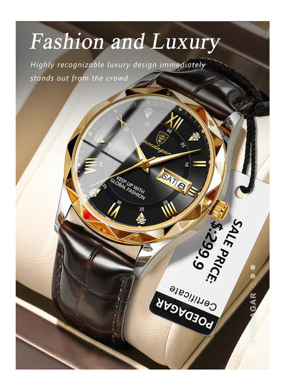 POEDAGAR Luxury Business Man Wristwatch Waterproof