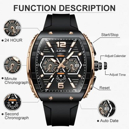 Relogio Masculino LIGE Men Watch Luxury