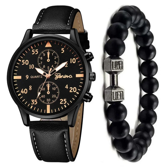 2PCS/Set Men Business Watches Fashion