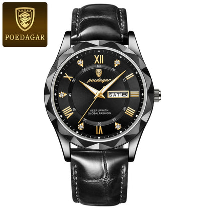 POEDAGAR Luxury Business Man Wristwatch Waterproof