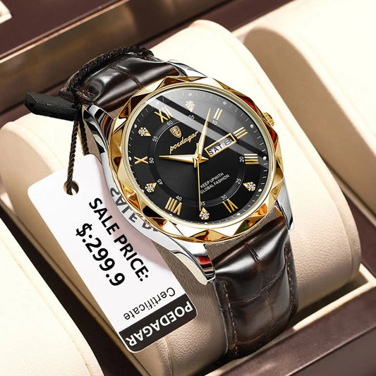 POEDAGAR Luxury Business Man Wristwatch Waterproof