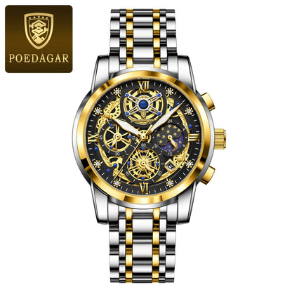 POEDAGAR Luxury High Quality Watch Waterproof