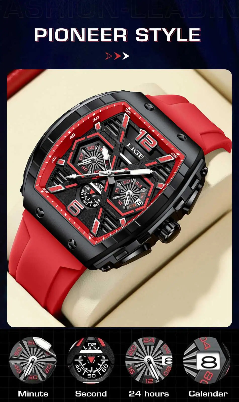 Relogio Masculino LIGE Men Watch Luxury