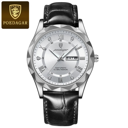 POEDAGAR Luxury Business Man Wristwatch Waterproof