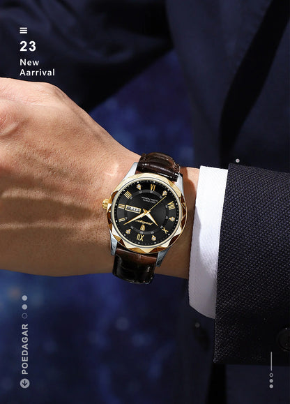 POEDAGAR Luxury Business Man Wristwatch Waterproof