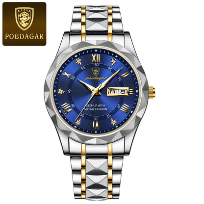 POEDAGAR Luxury Business Man Wristwatch Waterproof