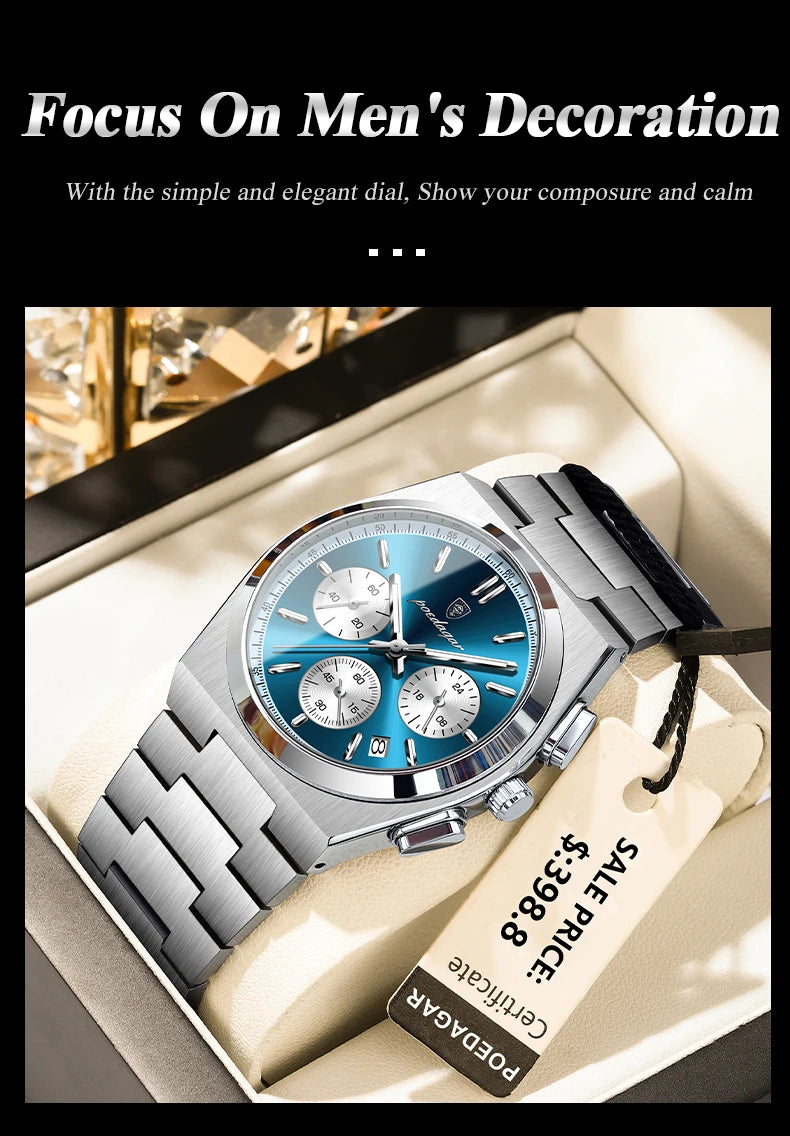 POEDAGAR Luxury Quartz Watch Sport