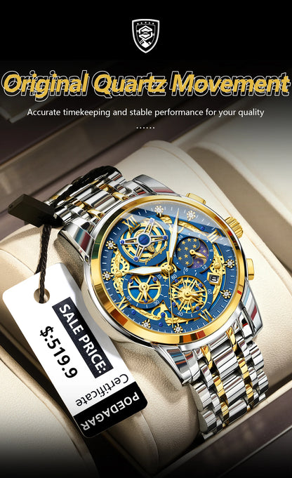 POEDAGAR Luxury High Quality Watch Waterproof