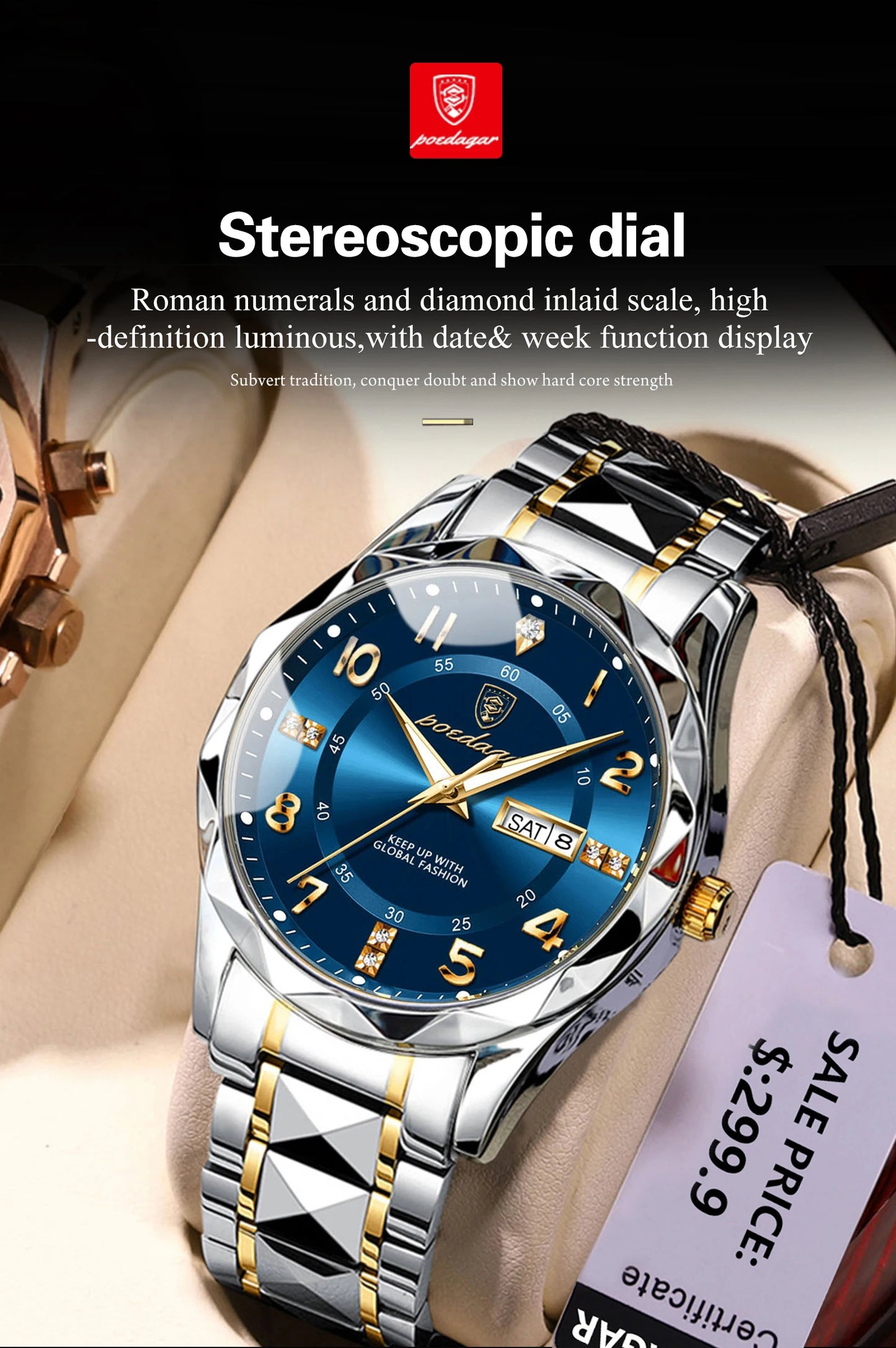POEDAGAR Luxury Men Quartz Watch