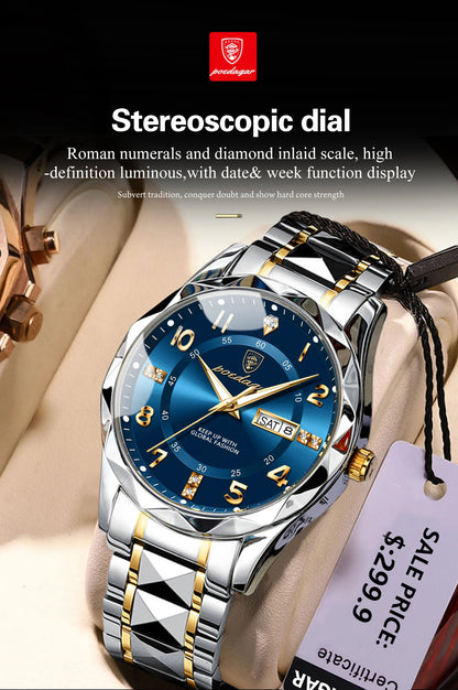 POEDAGAR Luxury Men Quartz Watch