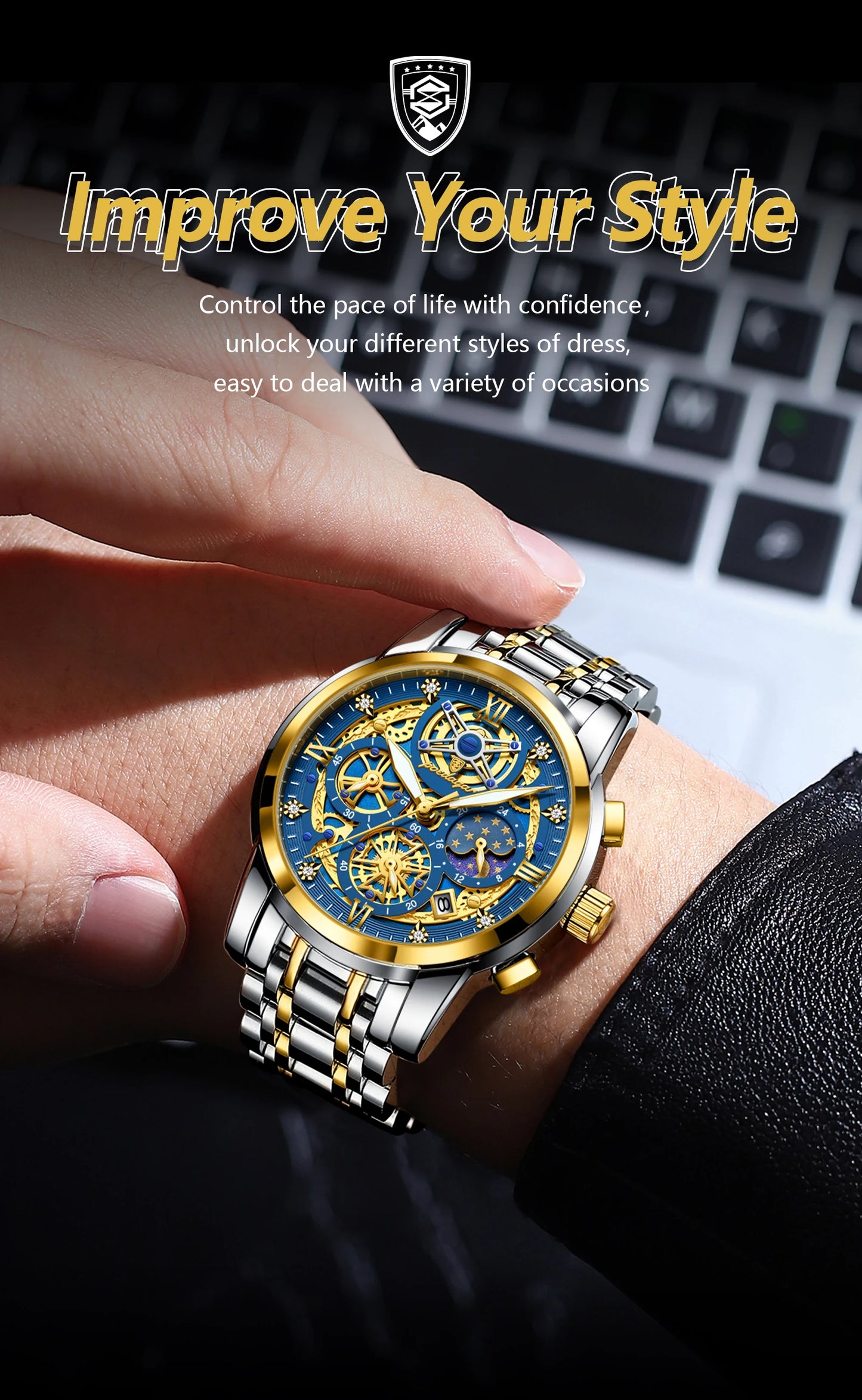 POEDAGAR Luxury High Quality Watch Waterproof