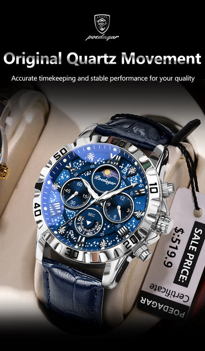 POEDAGAR Luxury Waterproof Watch