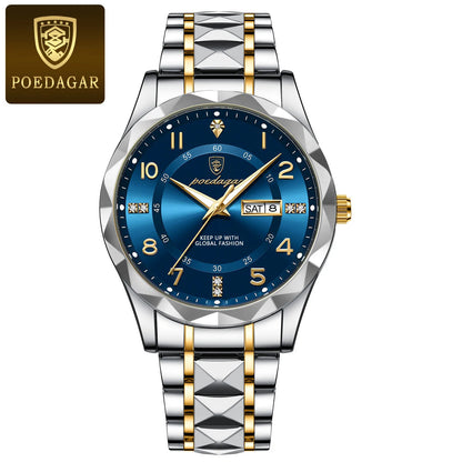 POEDAGAR Luxury Men Quartz Watch